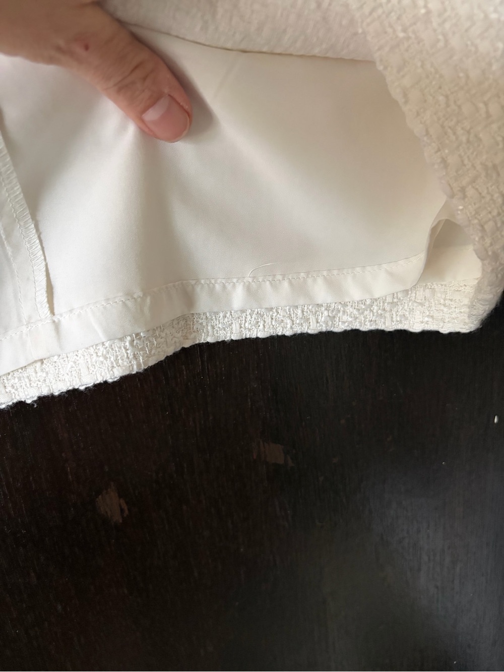 Ann Taylor Cream Black Acrylic Wool mini skirt - Picture 4 of 5